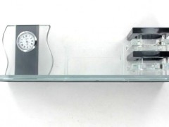 Erl Masa Seti Kalemlikli-Saatli-Notluk Lüks Cam